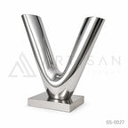 Modern Mirror Stainless Steel V Sculpture | Contemporary Abstract Public Art