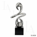 Luxury Abstract Stainless Steel Infinity Ribbon Sculpture