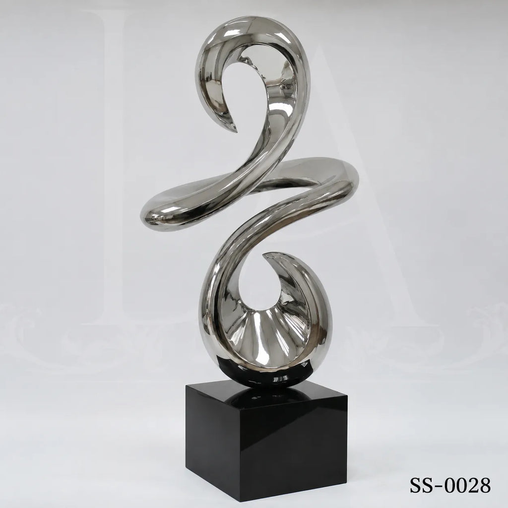 Luxury Abstract Stainless Steel Infinity Ribbon Sculpture