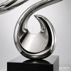 Luxury Abstract Stainless Steel Infinity Ribbon Sculpture