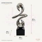 Luxury Abstract Stainless Steel Infinity Ribbon Sculpture
