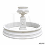 Classic White Marble Garden Urn Fountain with Circular Basin