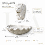 Lion Head Marble Wall Fountain with Scalloped Basin
