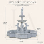 Classical White Marble Goddess Fountain with Rearing Horses