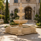 Egypt Beige Marble Four-Tier Classical Garden Fountain