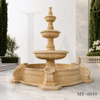 Egypt Beige Marble Four-Tier Classical Garden Fountain