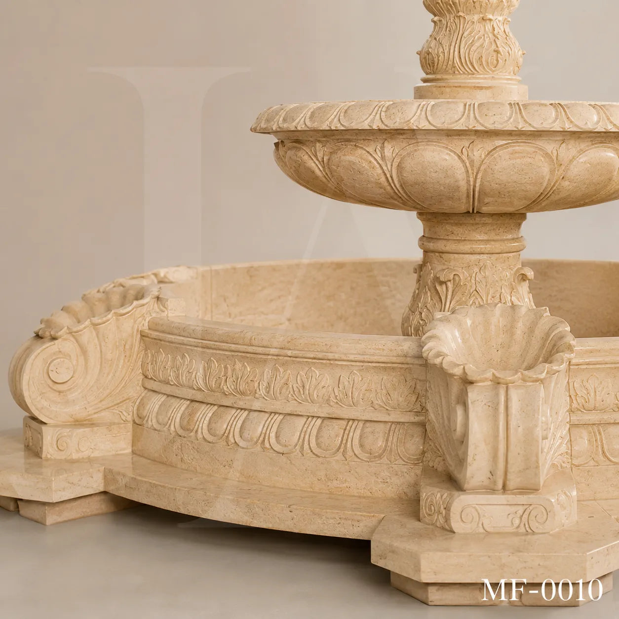 Egypt Beige Marble Four-Tier Classical Garden Fountain