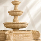 Egypt Beige Marble Four-Tier Classical Garden Fountain