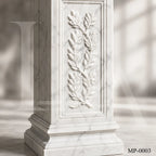 Classical White Marble Swan Handle Urn Planters with Pedestals