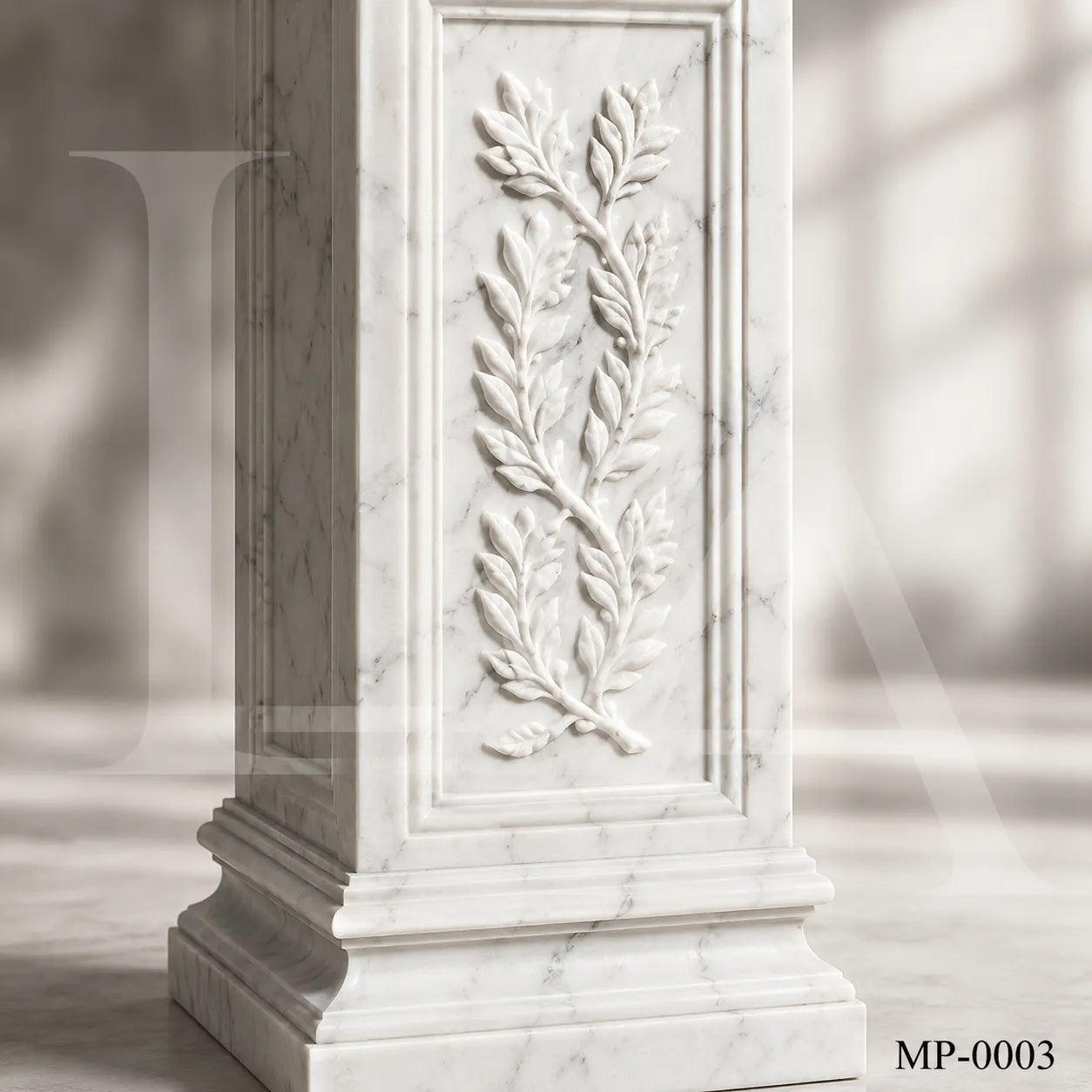 Classical White Marble Swan Handle Urn Planters with Pedestals