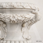 Grand Classical White Marble Garden Urn Planters with Pedestals