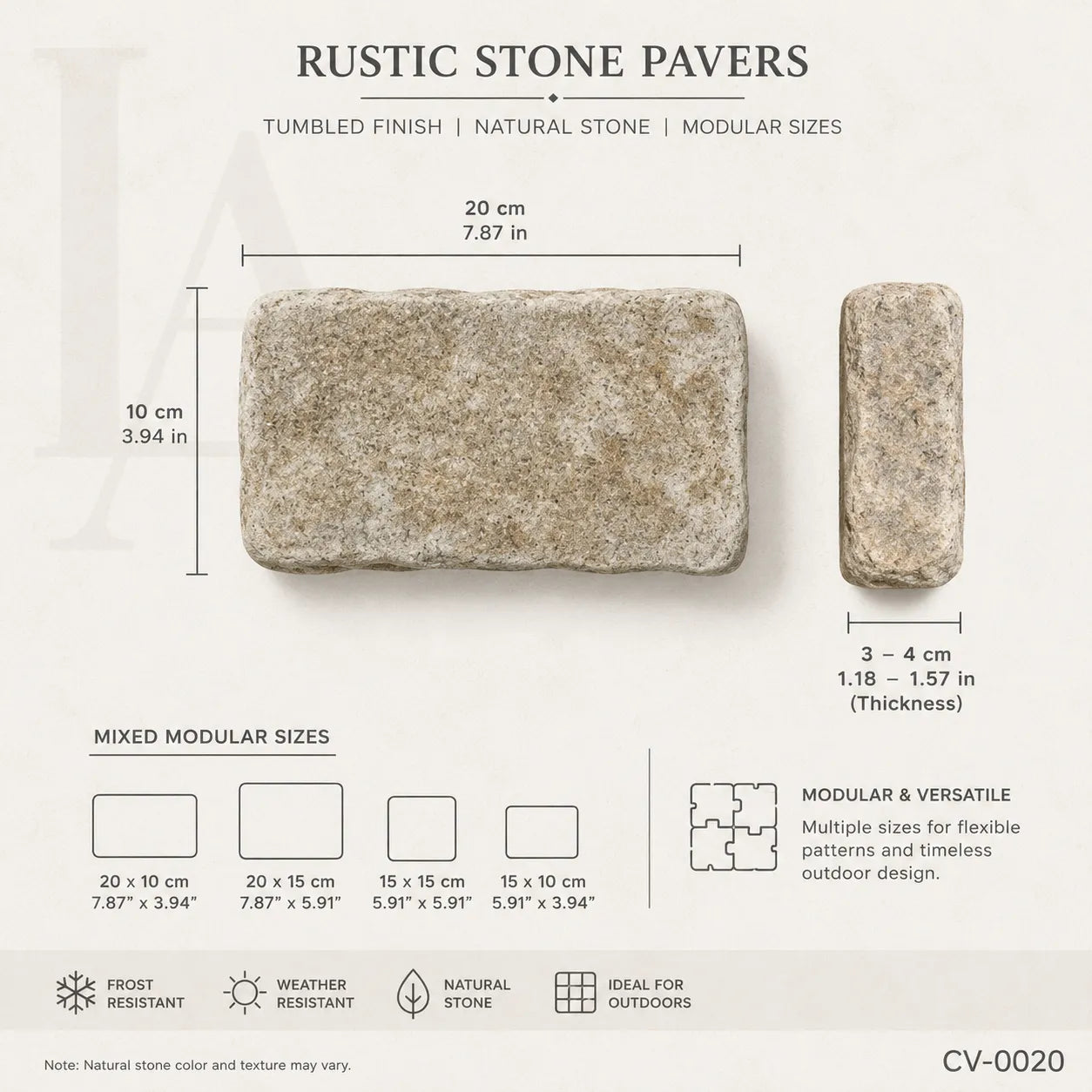 Tumbled Granite Cobblestone Pavers for Driveways, Walkways & Garden Landscaping
