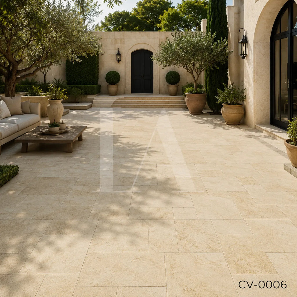 Natural Beige Limestone French Pattern Pavers for Luxury Outdoor Living