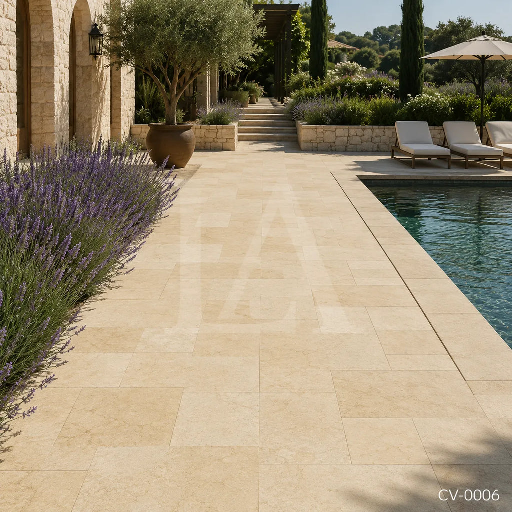 Natural Beige Limestone French Pattern Pavers for Luxury Outdoor Living
