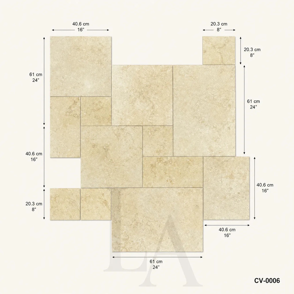 Natural Beige Limestone French Pattern Pavers for Luxury Outdoor Living
