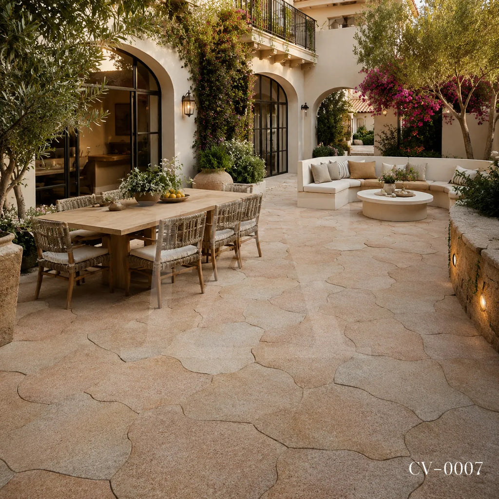Natural Yellow Granite Crazy Paving Stones for Luxury Garden Landscapes