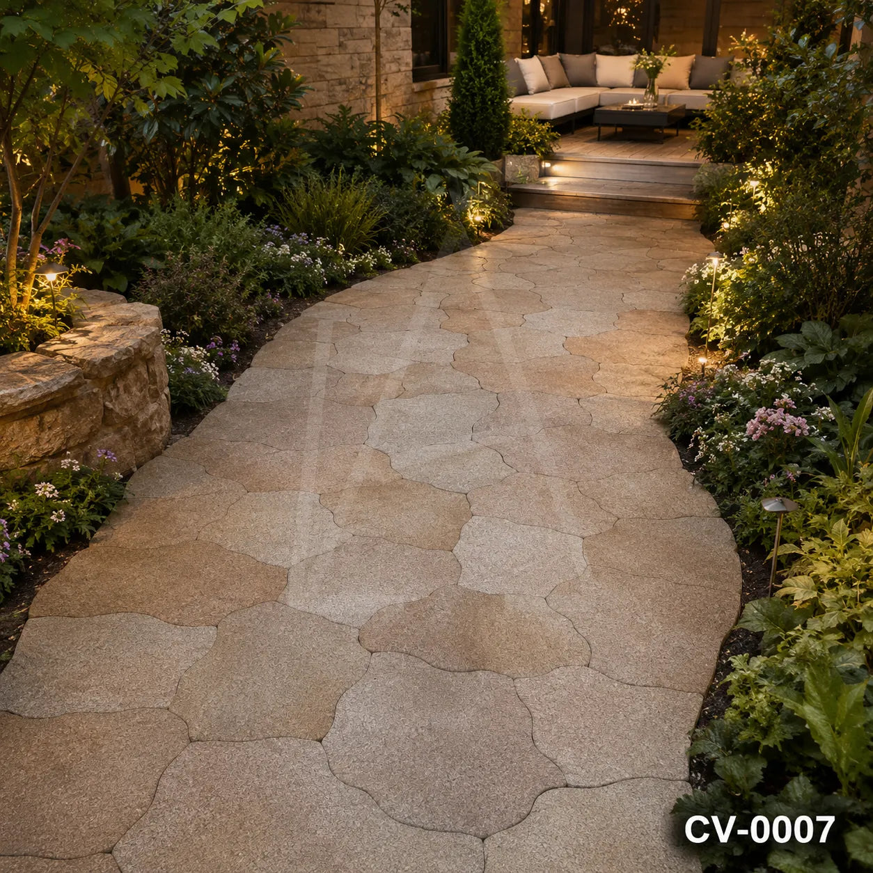 Natural Yellow Granite Crazy Paving Stones for Luxury Garden Landscapes