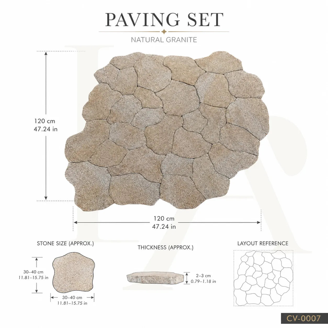 Natural Yellow Granite Crazy Paving Stones for Luxury Garden Landscapes