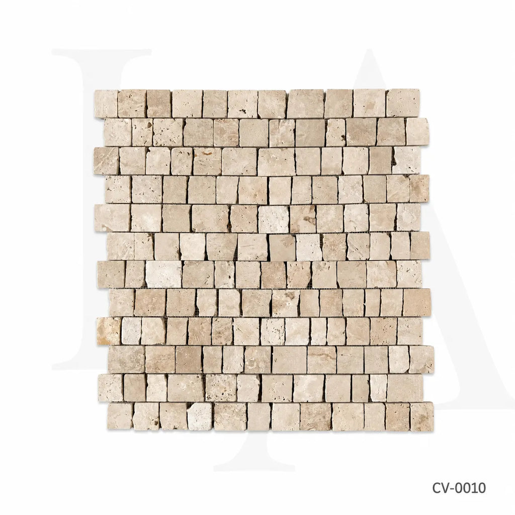 Tumbled Beige Travertine Mosaic Tiles for Timeless Mediterranean Interiors