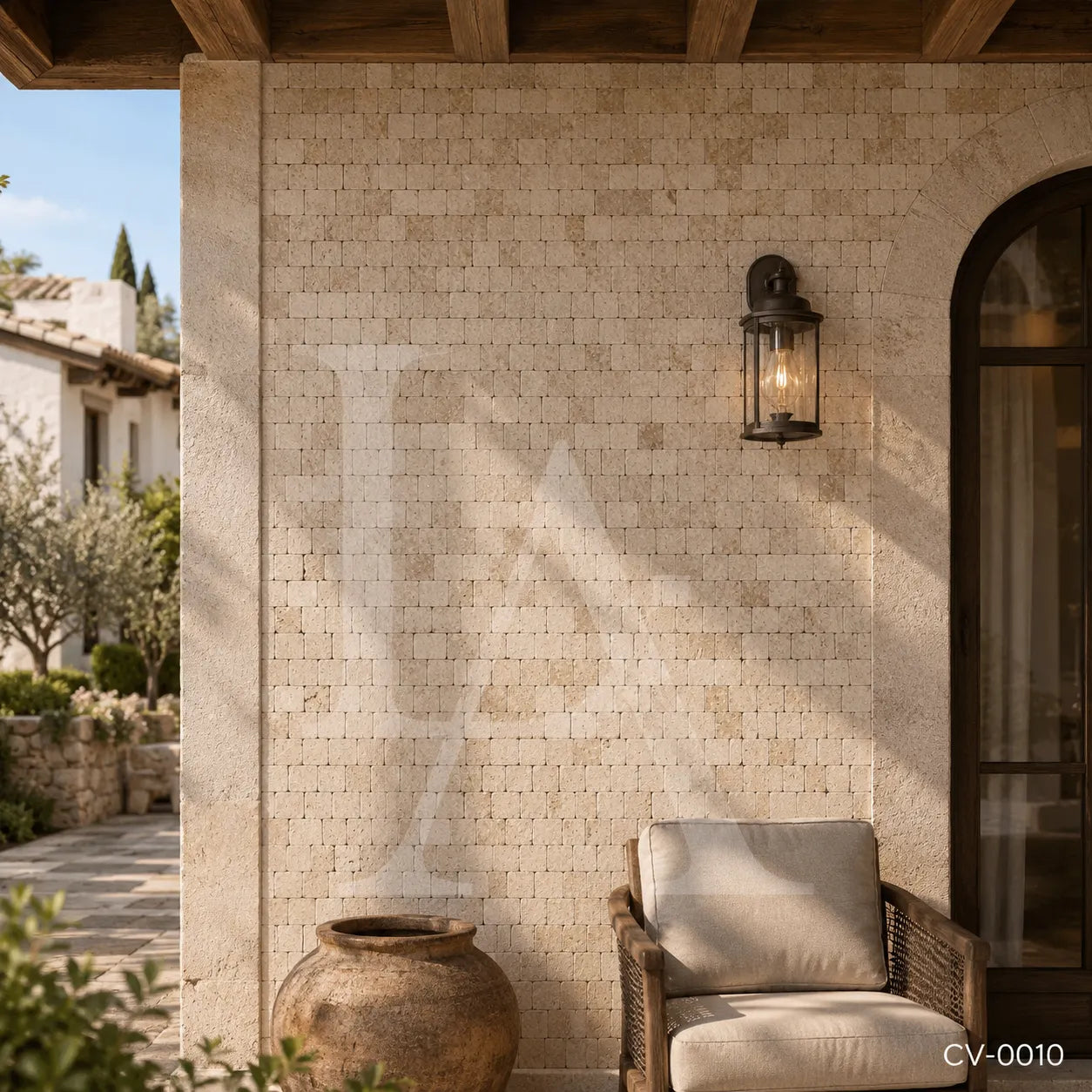 Tumbled Beige Travertine Mosaic Tiles for Timeless Mediterranean Interiors