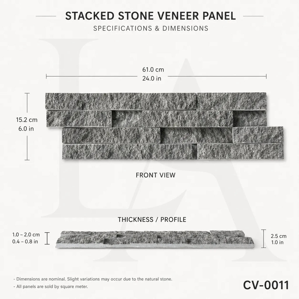 Natural Grey Granite Split Face Ledger Panels for Contemporary Wall Cladding