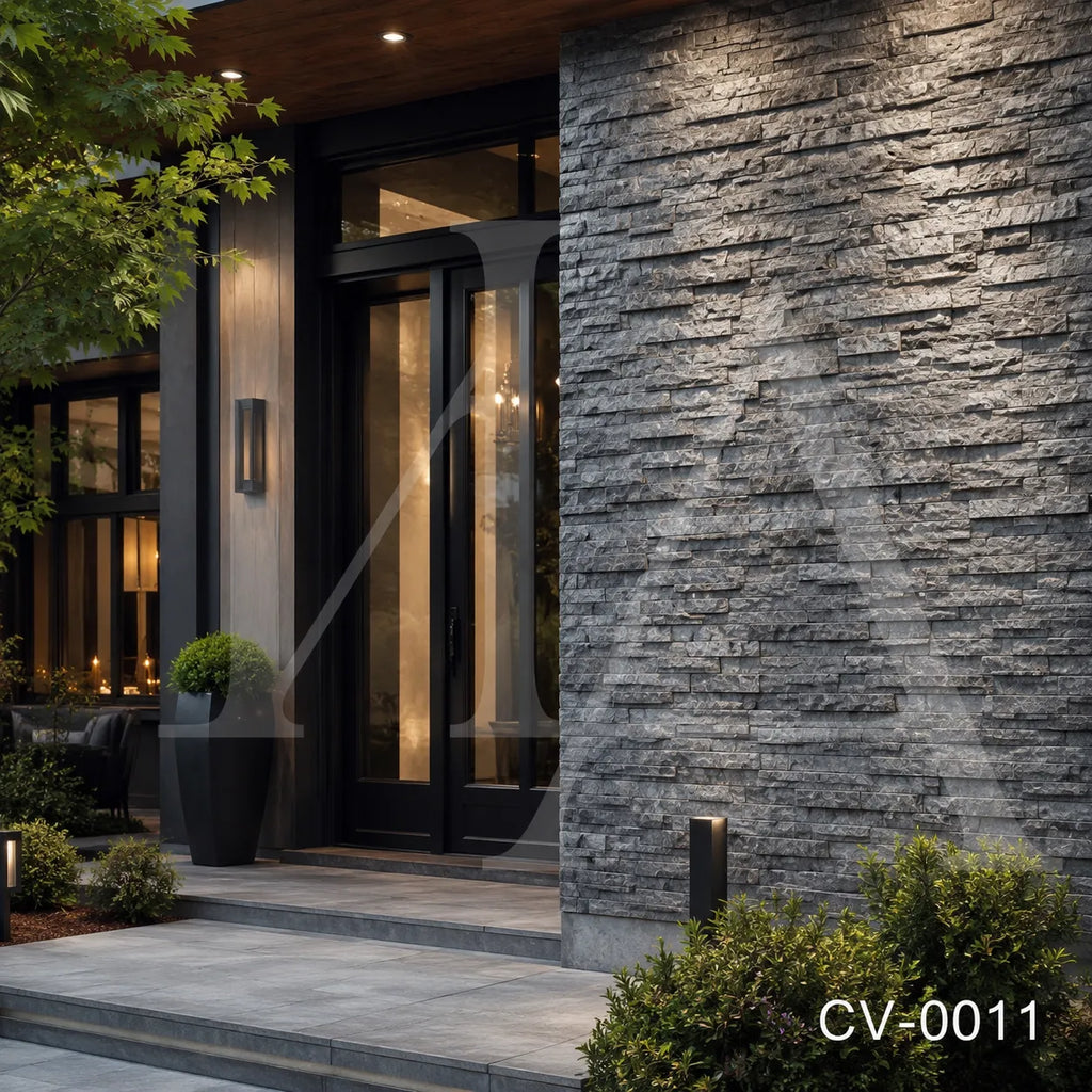 Natural Grey Granite Split Face Ledger Panels for Contemporary Wall Cladding