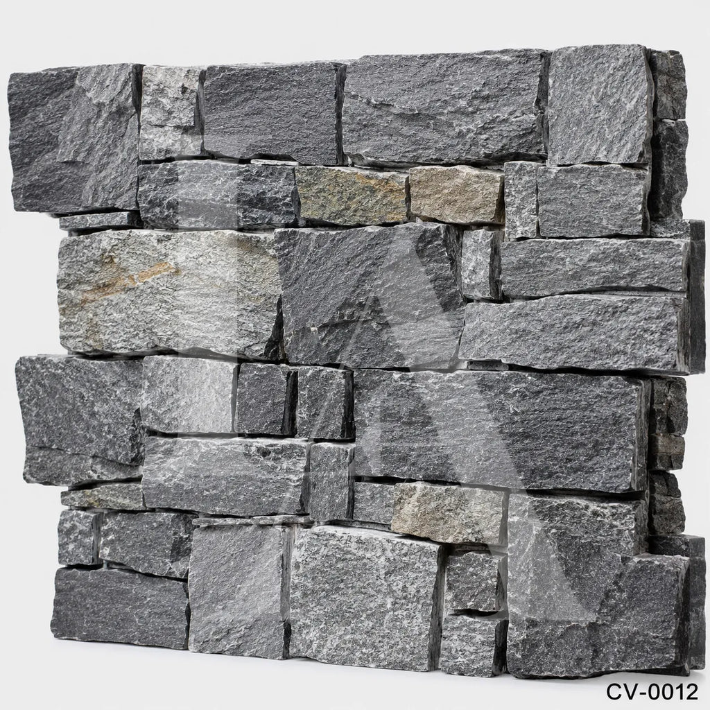 Natural Grey Quartzite Ashlar Stone Panels for Luxury Wall Cladding