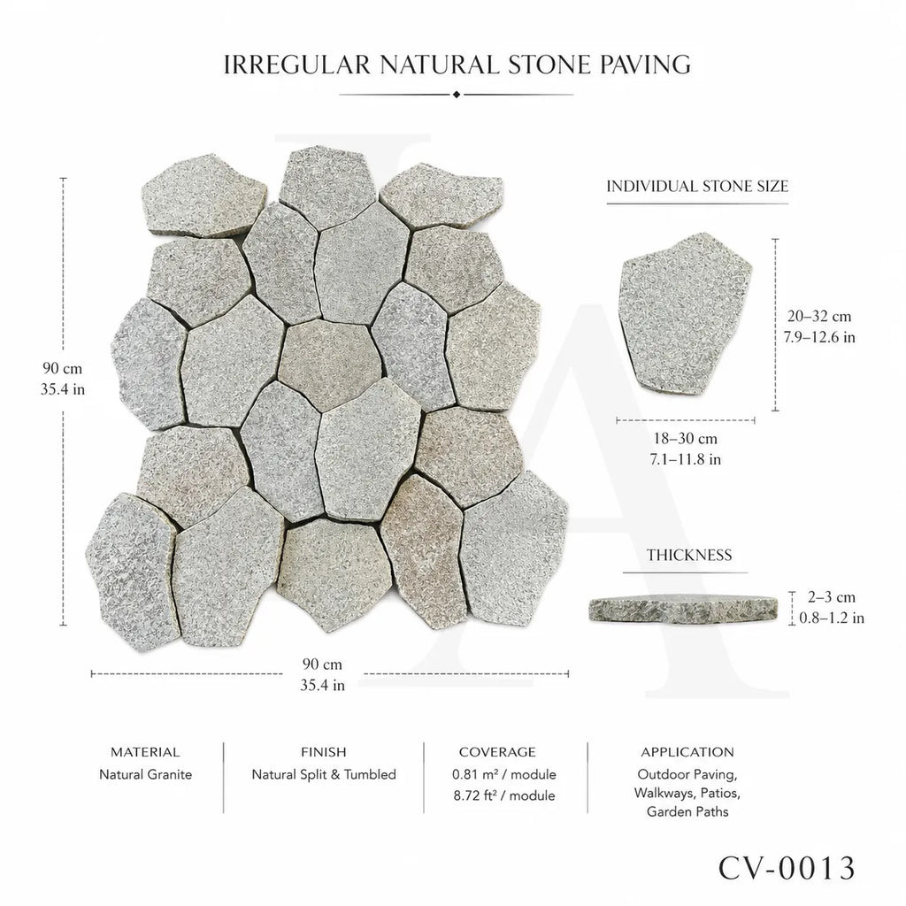 Natural Grey Granite Irregular Stepping Stones for Luxury Garden Pathways