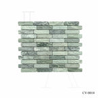 Green Marble Linear Mosaic Tile for Luxury Bathrooms & Feature Walls