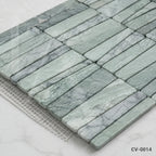 Green Marble Linear Mosaic Tile for Luxury Bathrooms & Feature Walls