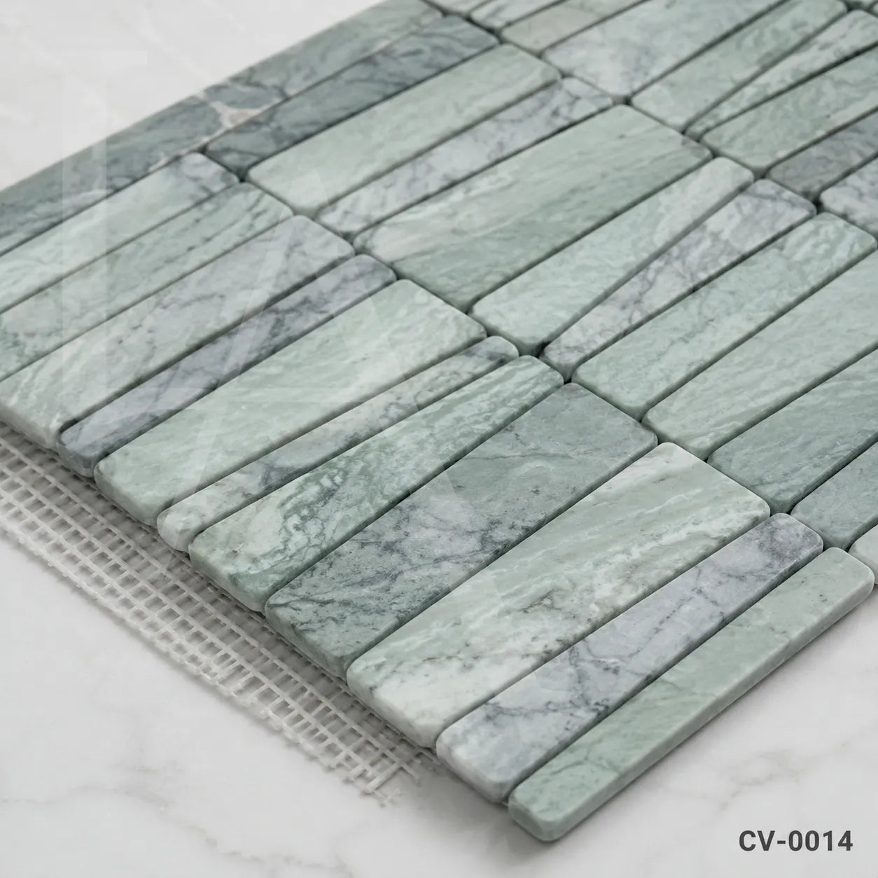 Green Marble Linear Mosaic Tile for Luxury Bathrooms & Feature Walls