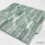 Green Marble Linear Mosaic Tile for Luxury Bathrooms & Feature Walls