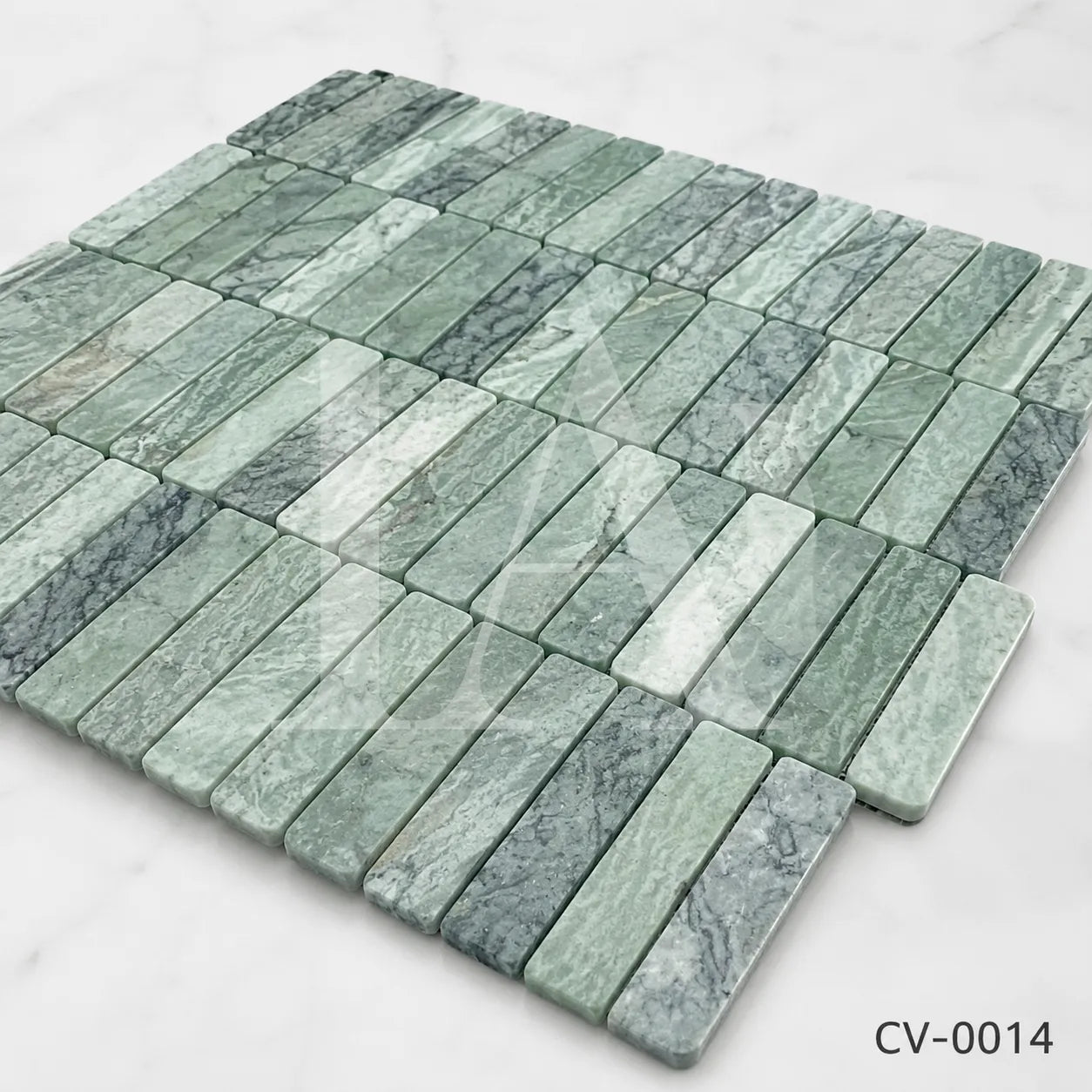 Green Marble Linear Mosaic Tile for Luxury Bathrooms & Feature Walls