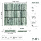 Green Marble Linear Mosaic Tile for Luxury Bathrooms & Feature Walls