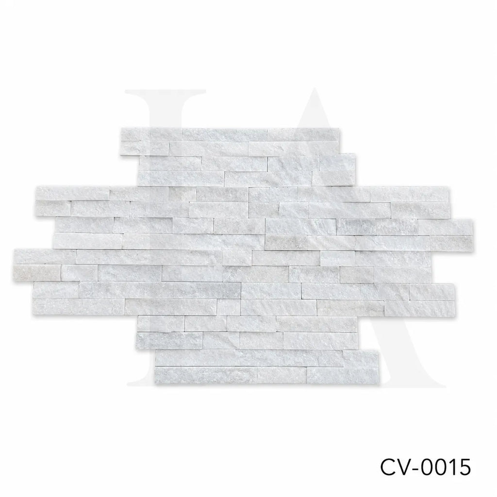 White Marble Split Face Ledger Stone Panel for Feature Walls & Facades