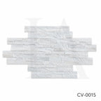 White Marble Split Face Ledger Stone Panel for Feature Walls & Facades