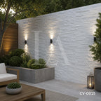 White Marble Split Face Ledger Stone Panel for Feature Walls & Facades