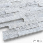 White Marble Split Face Ledger Stone Panel for Feature Walls & Facades