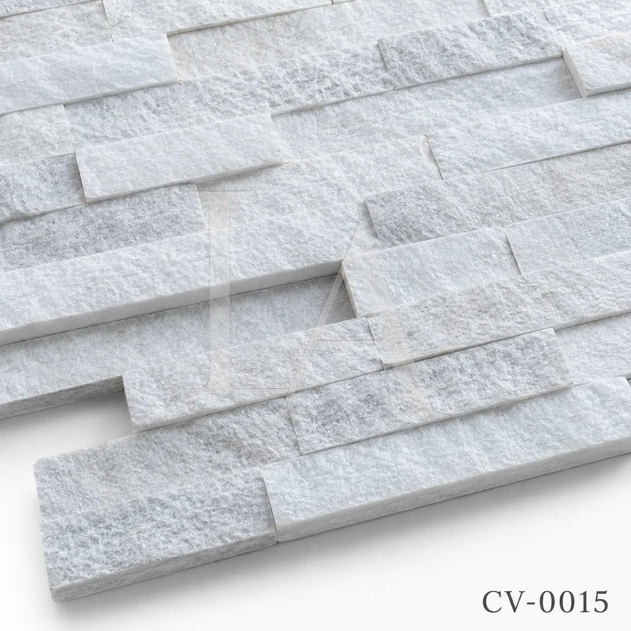 White Marble Split Face Ledger Stone Panel for Feature Walls & Facades