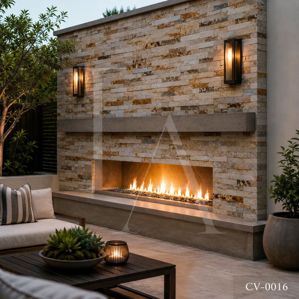 Rusty Quartzite Ledger Stone Panels for Feature Walls & Exterior Cladding