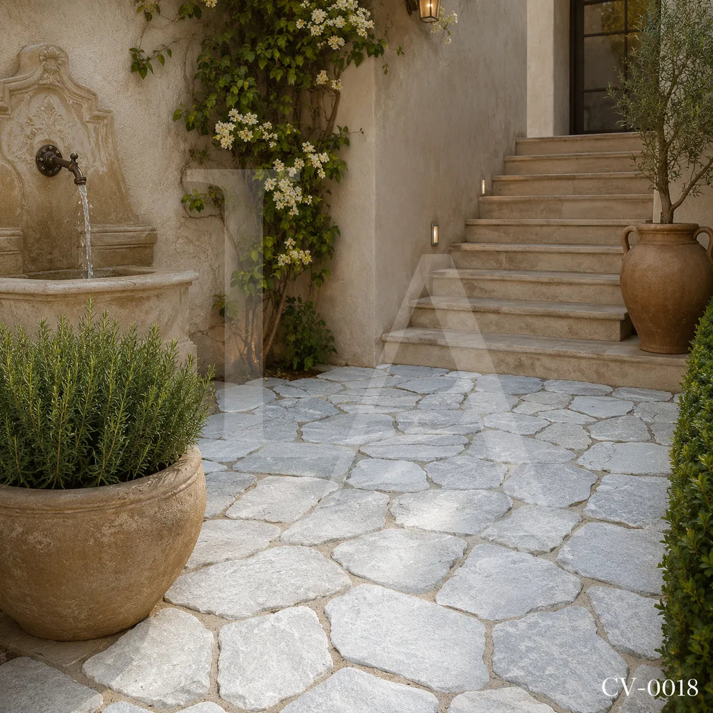 White Quartzite Crazy Paving Stone for Patios, Pathways & Pool Decks