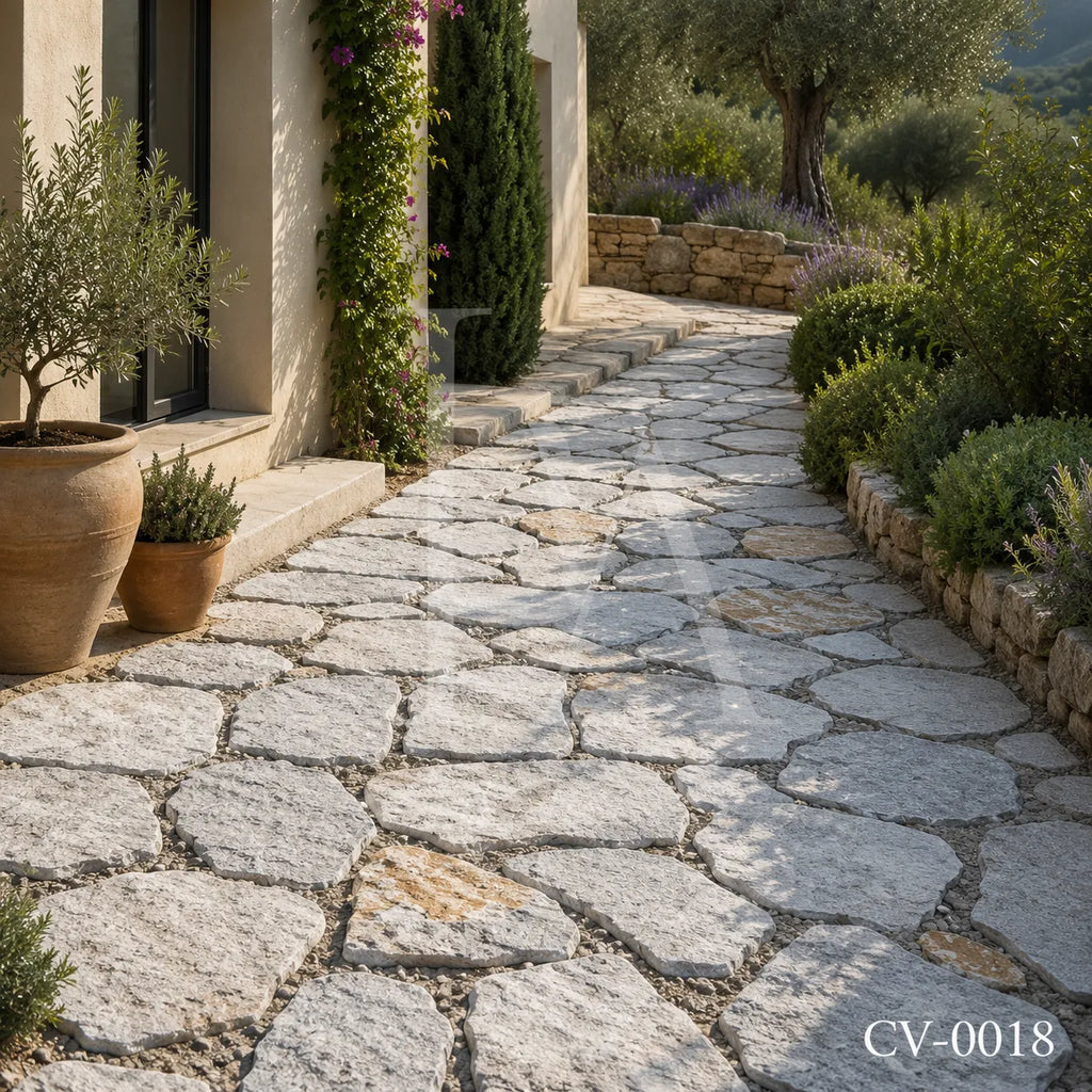 White Quartzite Crazy Paving Stone for Patios, Pathways & Pool Decks