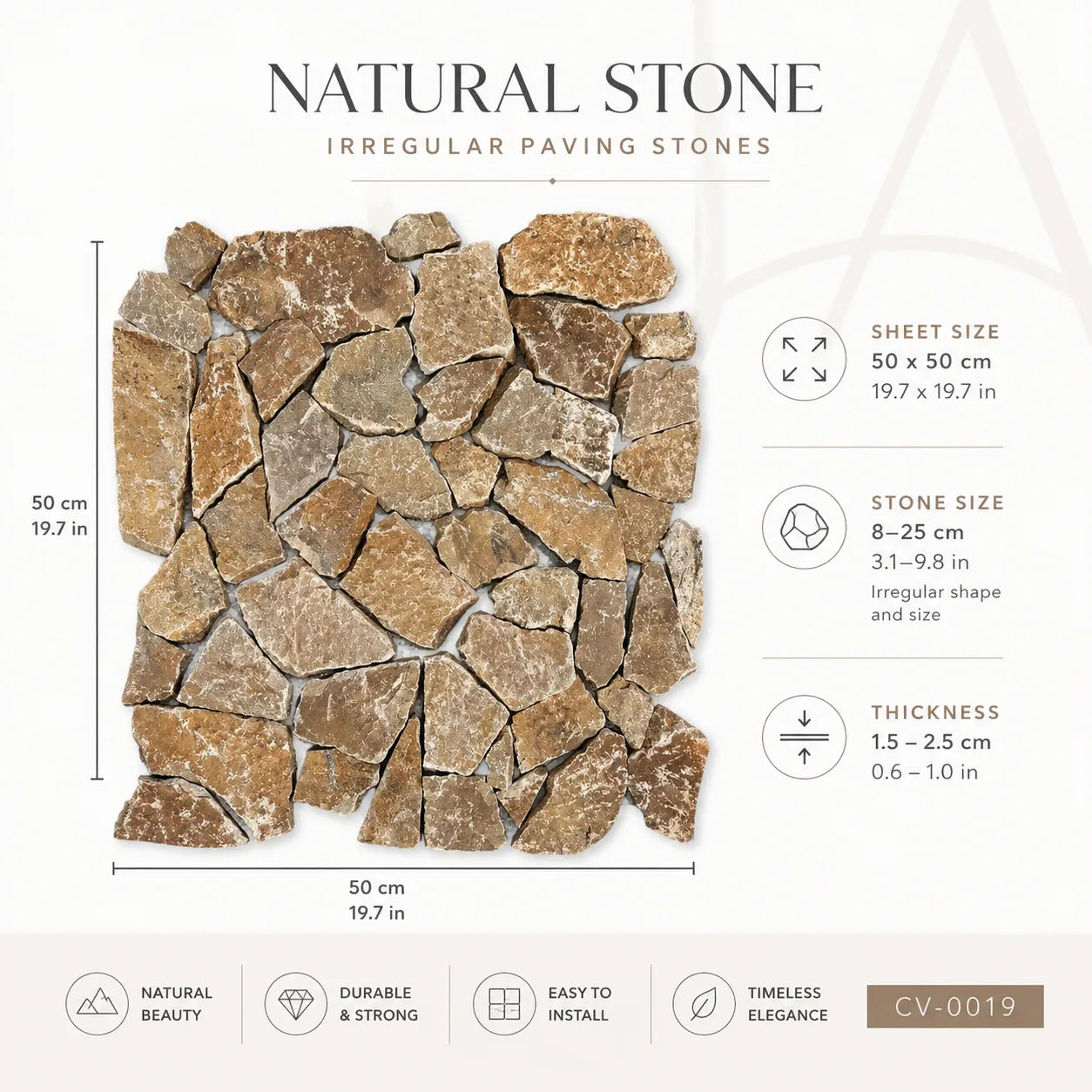 Rusty Quartzite Crazy Paving Stone for Garden Paths, Patios & Outdoor Landscaping