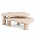 Two-Tier Travertine Coffee Table