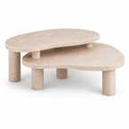 Two-Tier Travertine Coffee Table