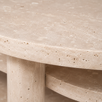 Two-Tier Travertine Coffee Table