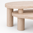 Two-Tier Travertine Coffee Table