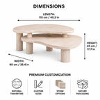 Two-Tier Travertine Coffee Table