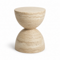 Travertine Hourglass Side Table