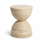 Travertine Hourglass Side Table